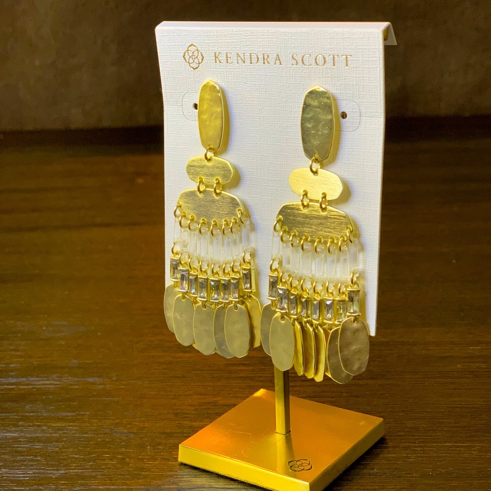 Kendra Scott Ostend Chandelier Earrings Gold NWT